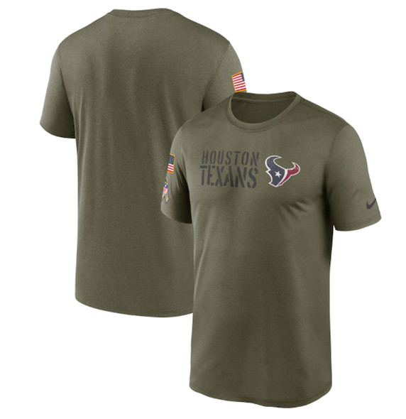 Men's Houston Texans 2022 Olive Salute to Service Legend Team T-Shirt